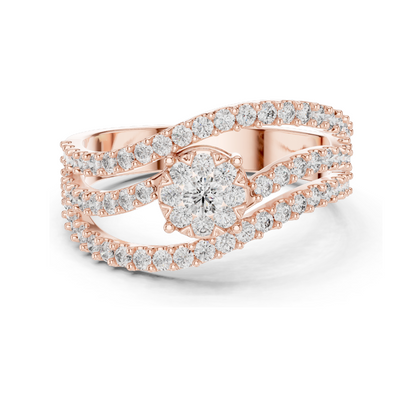 0.766 CT Lab Diamond Engagement Ring | VVS-VS EF Clarity | 18KT, 14KT, 10KT Gold & 925 Silver | Rose, Yellow, White Gold & Moissanite Options