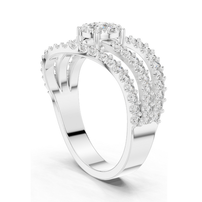 0.766 CT Lab Diamond Engagement Ring | VVS-VS EF Clarity | 18KT, 14KT, 10KT Gold & 925 Silver | Rose, Yellow, White Gold & Moissanite Options