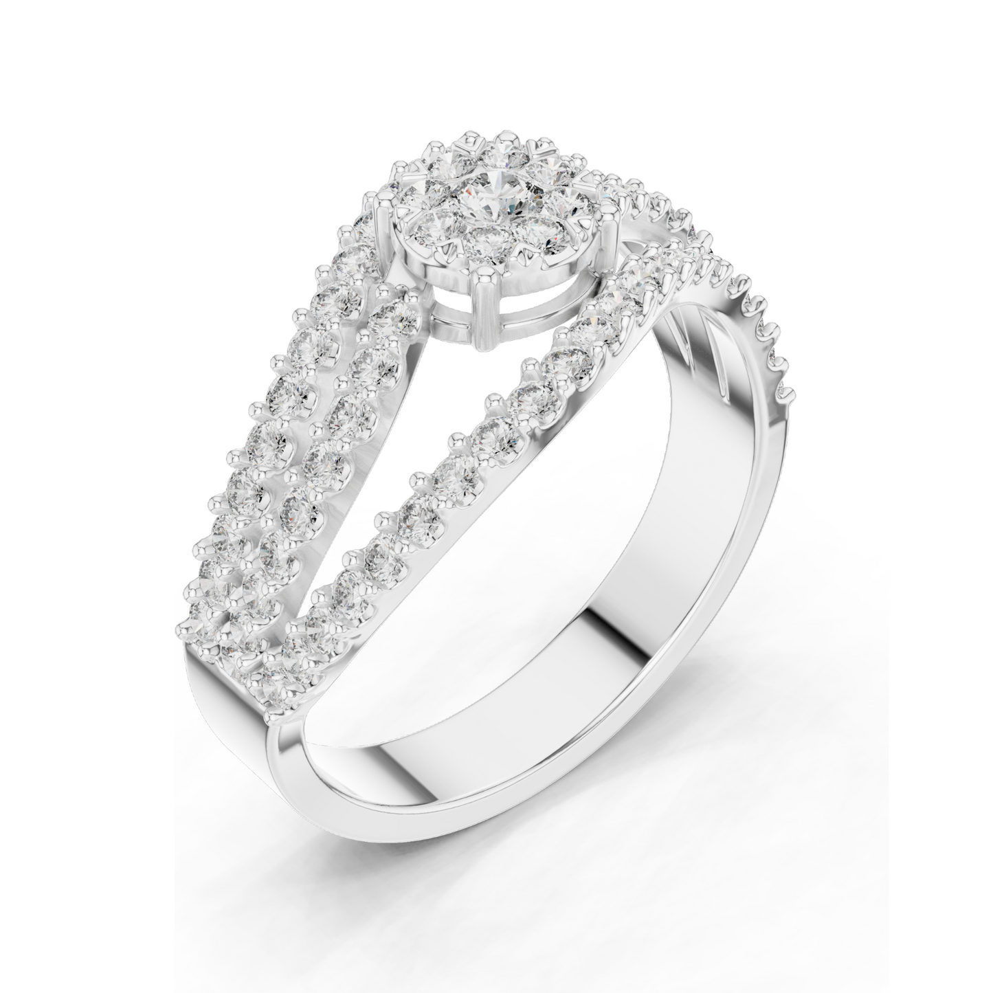 0.766 CT Lab Diamond Engagement Ring | VVS-VS EF Clarity | 18KT, 14KT, 10KT Gold & 925 Silver | Rose, Yellow, White Gold & Moissanite Options