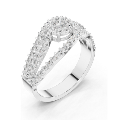 0.766 CT Lab Diamond Engagement Ring | VVS-VS EF Clarity | 18KT, 14KT, 10KT Gold & 925 Silver | Rose, Yellow, White Gold & Moissanite Options