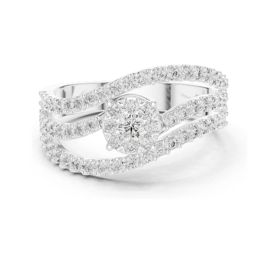 0.766 CT Lab Diamond Engagement Ring | VVS-VS EF Clarity | 18KT, 14KT, 10KT Gold & 925 Silver | Rose, Yellow, White Gold & Moissanite Options