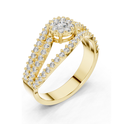 0.766 CT Lab Diamond Engagement Ring | VVS-VS EF Clarity | 18KT, 14KT, 10KT Gold & 925 Silver | Rose, Yellow, White Gold & Moissanite Options