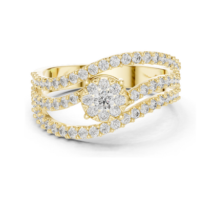 0.766 CT Lab Diamond Engagement Ring | VVS-VS EF Clarity | 18KT, 14KT, 10KT Gold & 925 Silver | Rose, Yellow, White Gold & Moissanite Options