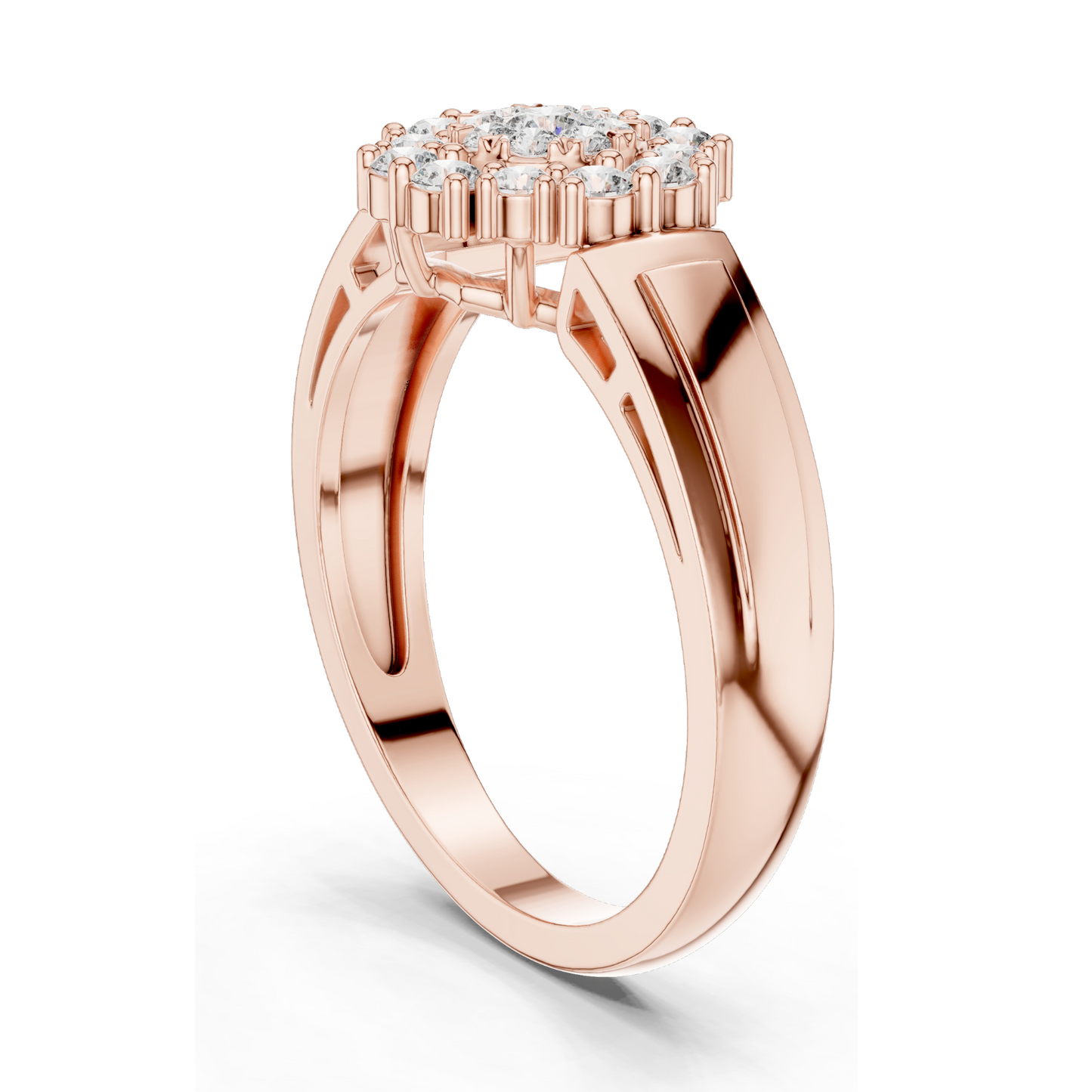 0.402 CT Lab Diamond Cluster Ring for Women | VVS-VS EF Clarity | 18KT, 14KT, 10KT Gold & 925 Silver | Rose, Yellow, White Gold & Moissanite Options