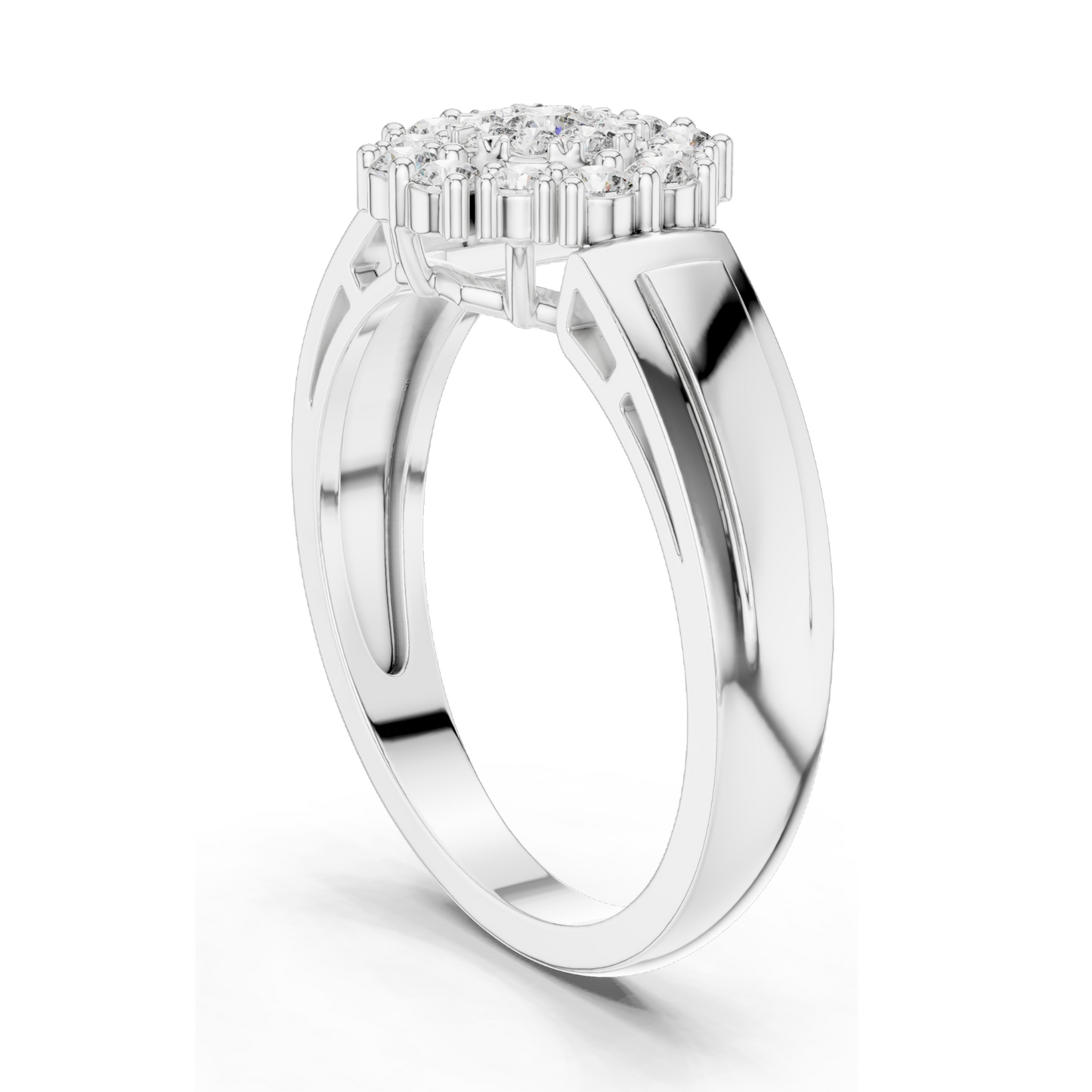 0.402 CT Lab Diamond Cluster Ring for Women | VVS-VS EF Clarity | 18KT, 14KT, 10KT Gold & 925 Silver | Rose, Yellow, White Gold & Moissanite Options