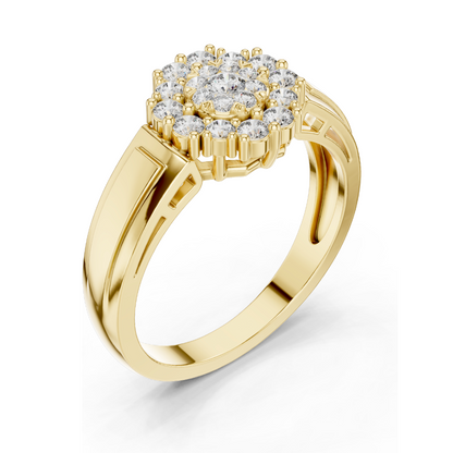 0.402 CT Lab Diamond Cluster Ring for Women | VVS-VS EF Clarity | 18KT, 14KT, 10KT Gold & 925 Silver | Rose, Yellow, White Gold & Moissanite Options