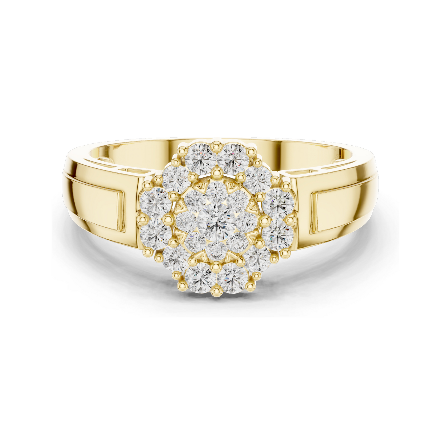 0.402 CT Lab Diamond Cluster Ring for Women | VVS-VS EF Clarity | 18KT, 14KT, 10KT Gold & 925 Silver | Rose, Yellow, White Gold & Moissanite Options