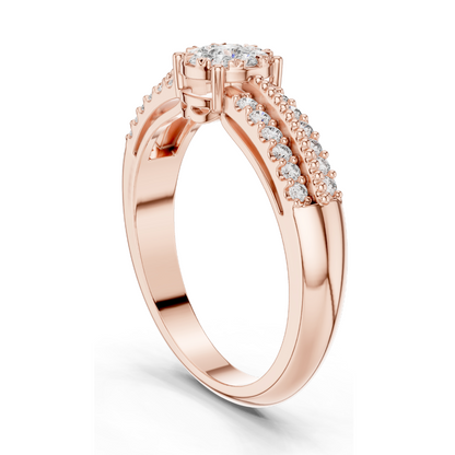 0.334 CT Lab Diamond Engagement Ring for Women | VVS-VS EF Clarity | 18KT, 14KT, 10KT Gold & 925 Silver | Rose, Yellow, White Gold & Moissanite Options