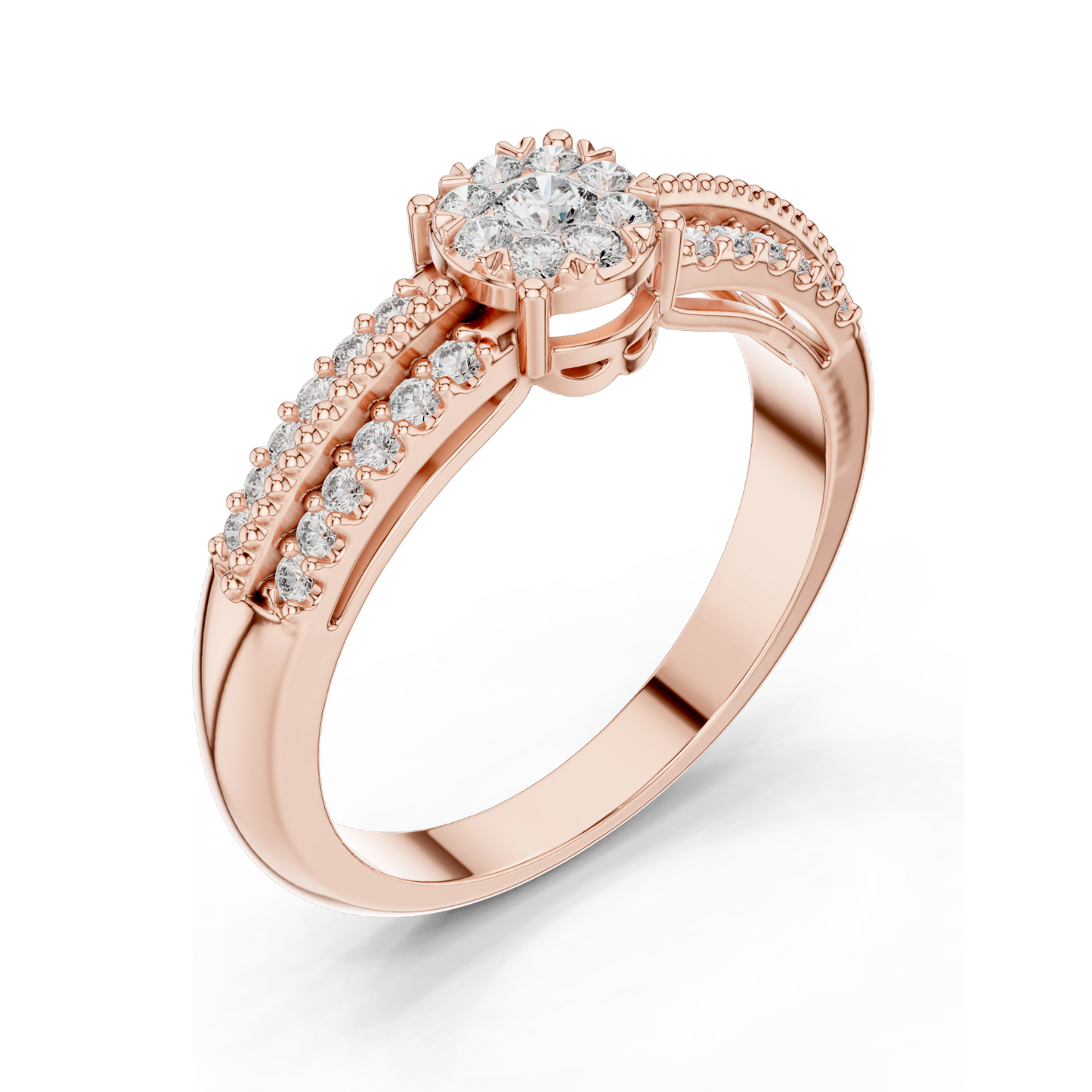 0.334 CT Lab Diamond Engagement Ring for Women | VVS-VS EF Clarity | 18KT, 14KT, 10KT Gold & 925 Silver | Rose, Yellow, White Gold & Moissanite Options