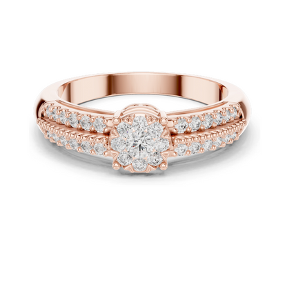 0.334 CT Lab Diamond Engagement Ring for Women | VVS-VS EF Clarity | 18KT, 14KT, 10KT Gold & 925 Silver | Rose, Yellow, White Gold & Moissanite Options