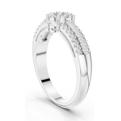 0.334 CT Lab Diamond Engagement Ring for Women | VVS-VS EF Clarity | 18KT, 14KT, 10KT Gold & 925 Silver | Rose, Yellow, White Gold & Moissanite Options