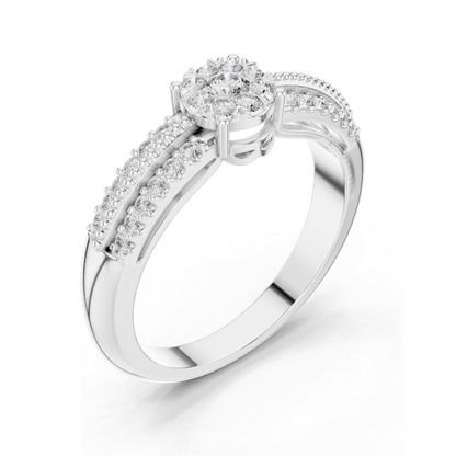 0.334 CT Lab Diamond Engagement Ring for Women | VVS-VS EF Clarity | 18KT, 14KT, 10KT Gold & 925 Silver | Rose, Yellow, White Gold & Moissanite Options