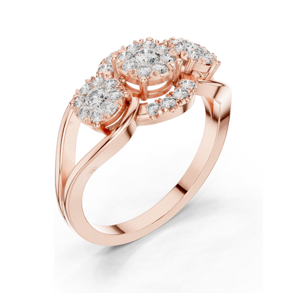 0.522 CT Lab Diamond Cluster Ring for Women | VVS-VS EF Clarity | 18KT, 14KT, 10KT Gold & 925 Silver | Rose, Yellow, White Gold & Moissanite Options