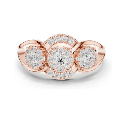 0.522 CT Lab Diamond Cluster Ring for Women | VVS-VS EF Clarity | 18KT, 14KT, 10KT Gold & 925 Silver | Rose, Yellow, White Gold & Moissanite Options
