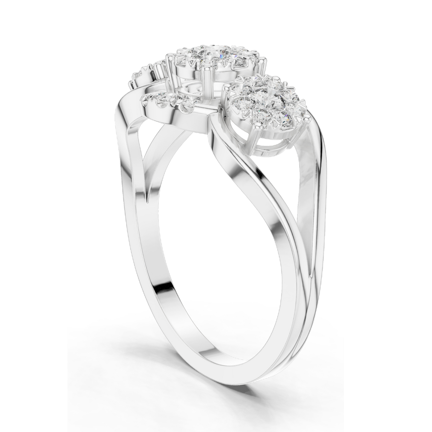 0.522 CT Lab Diamond Cluster Ring for Women | VVS-VS EF Clarity | 18KT, 14KT, 10KT Gold & 925 Silver | Rose, Yellow, White Gold & Moissanite Options