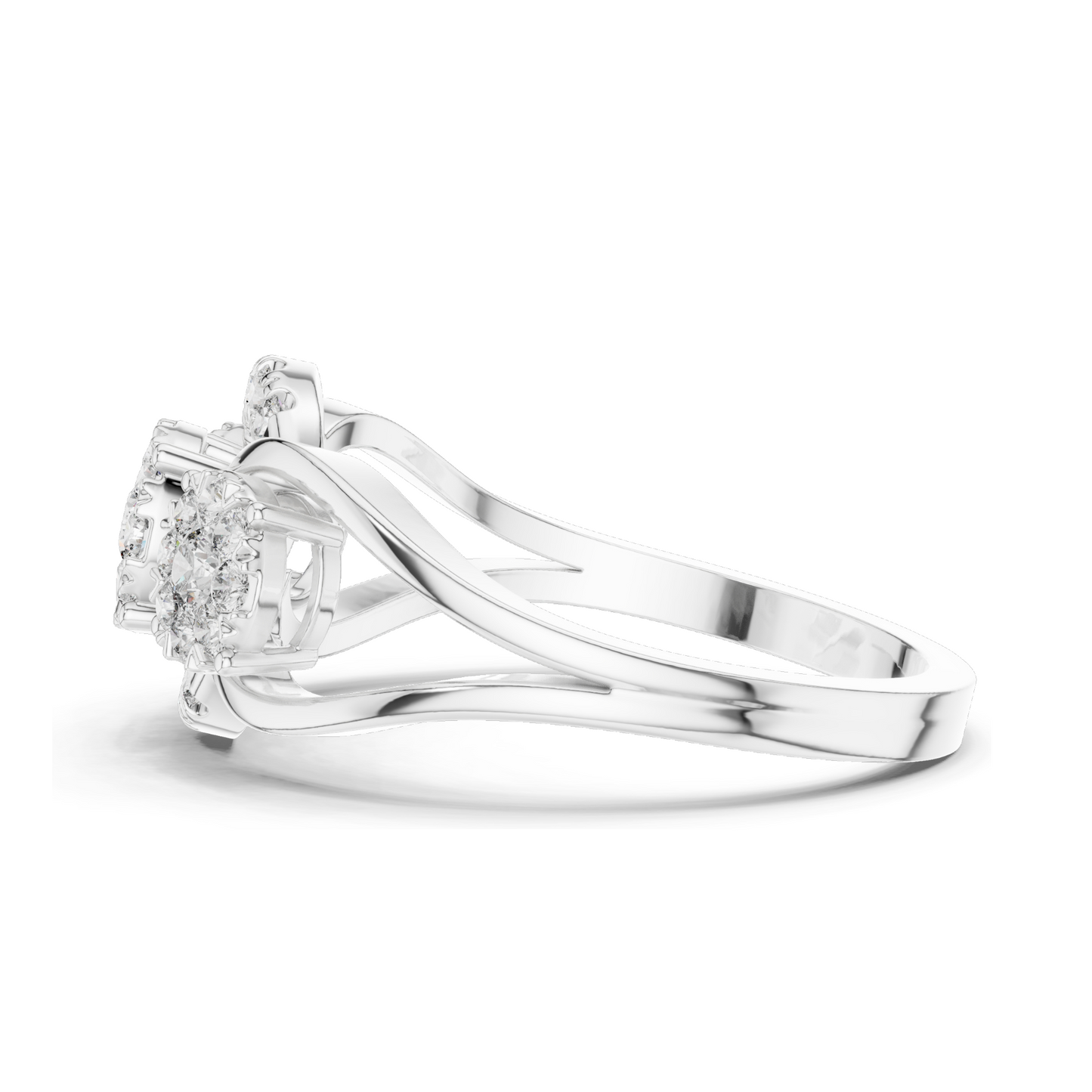 0.522 CT Lab Diamond Cluster Ring for Women | VVS-VS EF Clarity | 18KT, 14KT, 10KT Gold & 925 Silver | Rose, Yellow, White Gold & Moissanite Options