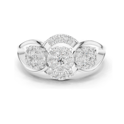 0.522 CT Lab Diamond Cluster Ring for Women | VVS-VS EF Clarity | 18KT, 14KT, 10KT Gold & 925 Silver | Rose, Yellow, White Gold & Moissanite Options