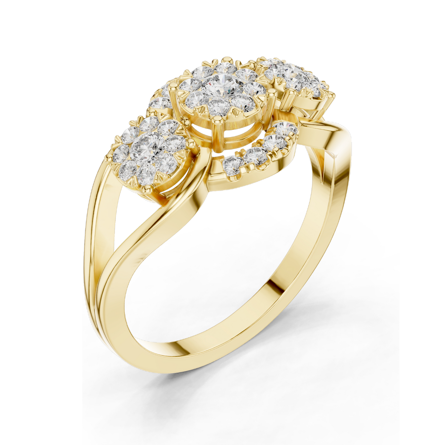 0.522 CT Lab Diamond Cluster Ring for Women | VVS-VS EF Clarity | 18KT, 14KT, 10KT Gold & 925 Silver | Rose, Yellow, White Gold & Moissanite Options