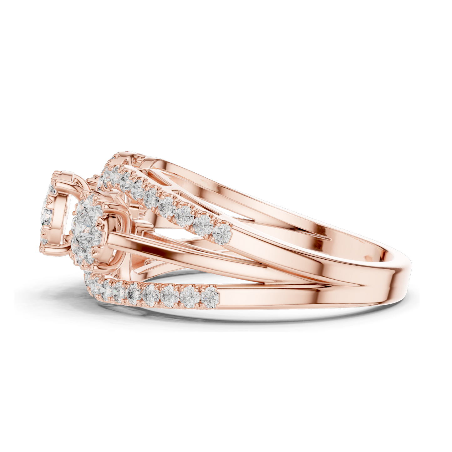 0.746 CT Lab-Grown Diamond Floral Ring for Women | VVS-VS EF Clarity | 18KT, 14KT, 10KT Gold & 925 Silver | Rose, Yellow, White Gold & Moissanite Options