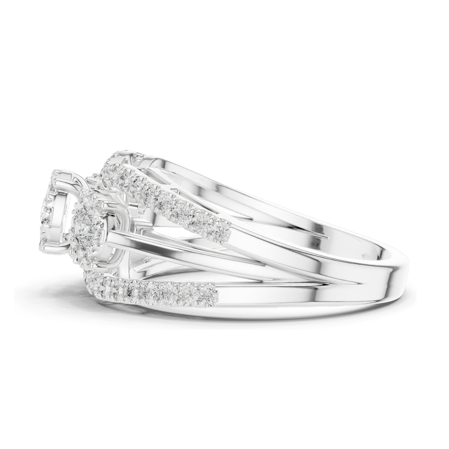 0.746 CT Lab-Grown Diamond Floral Ring for Women | VVS-VS EF Clarity | 18KT, 14KT, 10KT Gold & 925 Silver | Rose, Yellow, White Gold & Moissanite Options