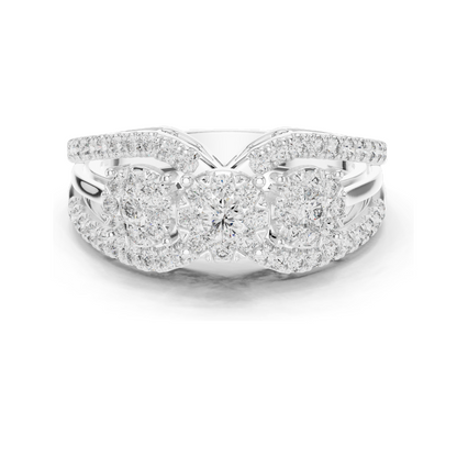 0.746 CT Lab-Grown Diamond Floral Ring for Women | VVS-VS EF Clarity | 18KT, 14KT, 10KT Gold & 925 Silver | Rose, Yellow, White Gold & Moissanite Options