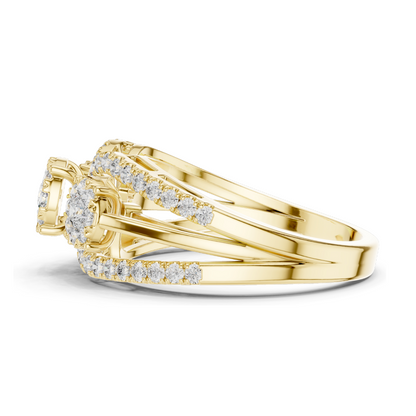0.746 CT Lab-Grown Diamond Floral Ring for Women | VVS-VS EF Clarity | 18KT, 14KT, 10KT Gold & 925 Silver | Rose, Yellow, White Gold & Moissanite Options