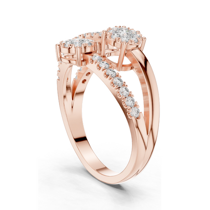 0.634 CT Lab Diamond Ring for Women | VVS-VS Clarity, EF Color | 18KT, 14KT, 10KT Gold & 925 Silver | Moissanite Options | Rose, Yellow, White Gold
