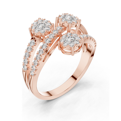 0.634 CT Lab Diamond Ring for Women | VVS-VS Clarity, EF Color | 18KT, 14KT, 10KT Gold & 925 Silver | Moissanite Options | Rose, Yellow, White Gold