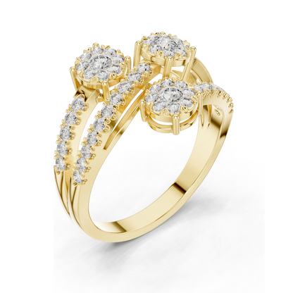 0.634 CT Lab Diamond Ring for Women | VVS-VS Clarity, EF Color | 18KT, 14KT, 10KT Gold & 925 Silver | Moissanite Options | Rose, Yellow, White Gold