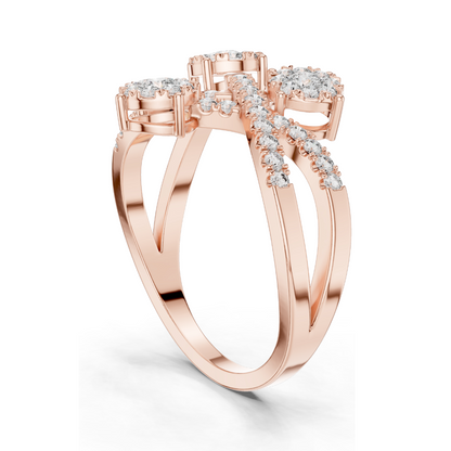 0.614 CT Lab-Grown Diamond Ladies Ring | VVS-VS EF Clarity | 18KT, 14KT, 10KT Gold & 925 Silver | Rose, Yellow, White Gold & Moissanite Options