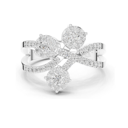 0.614 CT Lab-Grown Diamond Ladies Ring | VVS-VS EF Clarity | 18KT, 14KT, 10KT Gold & 925 Silver | Rose, Yellow, White Gold & Moissanite Options
