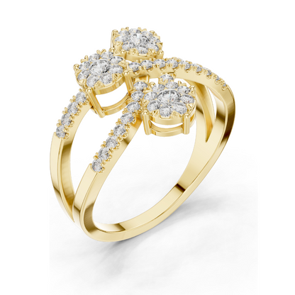 0.614 CT Lab-Grown Diamond Ladies Ring | VVS-VS EF Clarity | 18KT, 14KT, 10KT Gold & 925 Silver | Rose, Yellow, White Gold & Moissanite Options