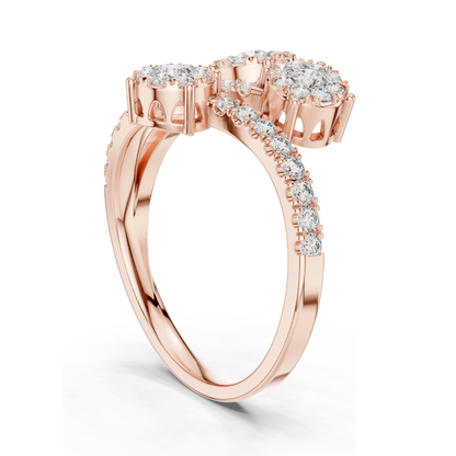 0.728 CT Lab-Grown Diamond Three-Stone Ring for Women | VVS-VS EF Clarity | 18KT, 14KT, 10KT Gold & 925 Silver | Rose, Yellow, White Gold & Moissanite Options