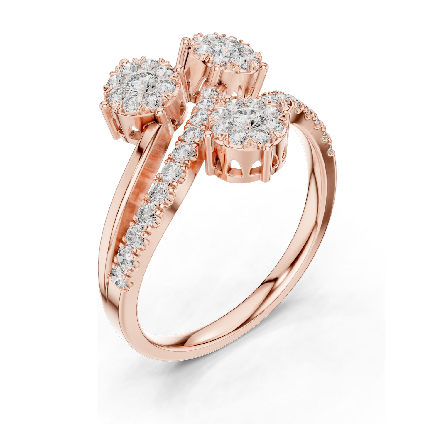 0.728 CT Lab-Grown Diamond Three-Stone Ring for Women | VVS-VS EF Clarity | 18KT, 14KT, 10KT Gold & 925 Silver | Rose, Yellow, White Gold & Moissanite Options