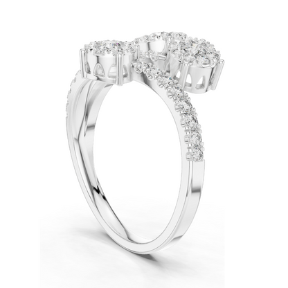 0.728 CT Lab-Grown Diamond Three-Stone Ring for Women | VVS-VS EF Clarity | 18KT, 14KT, 10KT Gold & 925 Silver | Rose, Yellow, White Gold & Moissanite Options