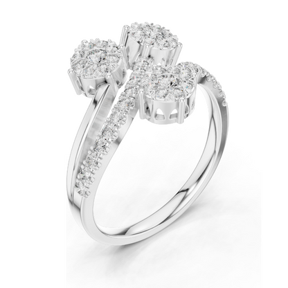 0.728 CT Lab-Grown Diamond Three-Stone Ring for Women | VVS-VS EF Clarity | 18KT, 14KT, 10KT Gold & 925 Silver | Rose, Yellow, White Gold & Moissanite Options