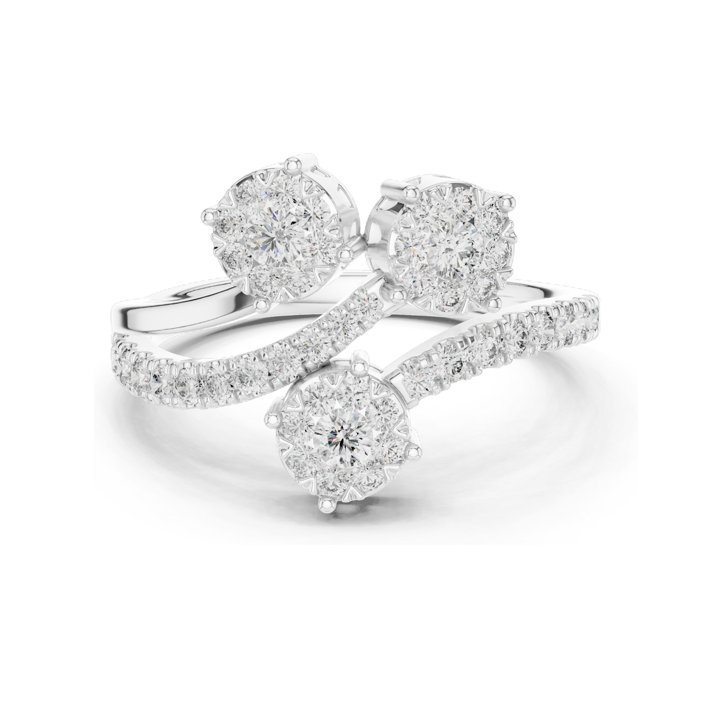 0.728 CT Lab-Grown Diamond Three-Stone Ring for Women | VVS-VS EF Clarity | 18KT, 14KT, 10KT Gold & 925 Silver | Rose, Yellow, White Gold & Moissanite Options