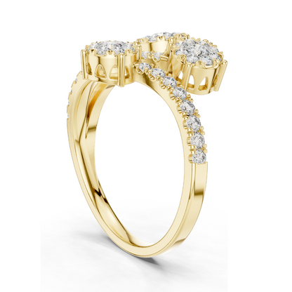 0.728 CT Lab-Grown Diamond Three-Stone Ring for Women | VVS-VS EF Clarity | 18KT, 14KT, 10KT Gold & 925 Silver | Rose, Yellow, White Gold & Moissanite Options