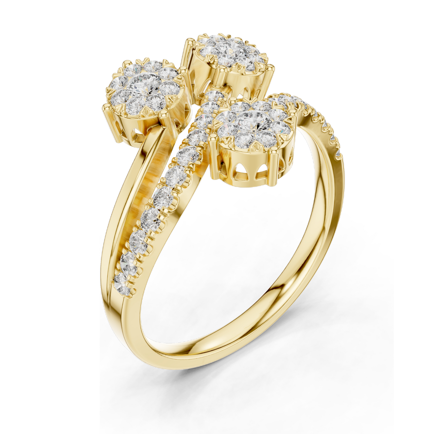 0.728 CT Lab-Grown Diamond Three-Stone Ring for Women | VVS-VS EF Clarity | 18KT, 14KT, 10KT Gold & 925 Silver | Rose, Yellow, White Gold & Moissanite Options