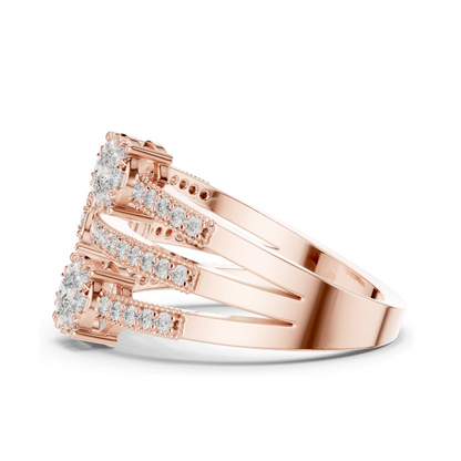Lab Diamond Triple-Stone Ring for Women | 0.63 CT Total Weight | VVS-VS EF Clarity | 18KT, 14KT, 10KT Gold & 925 Silver | Rose, Yellow, White Gold & Moissanite Options