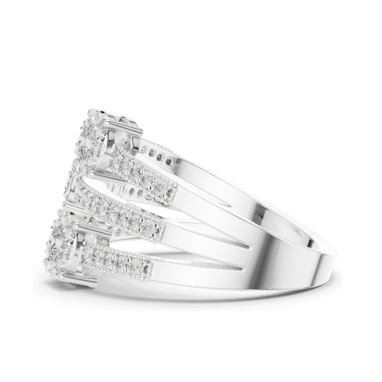 Lab Diamond Triple-Stone Ring for Women | 0.63 CT Total Weight | VVS-VS EF Clarity | 18KT, 14KT, 10KT Gold & 925 Silver | Rose, Yellow, White Gold & Moissanite Options