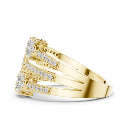 Lab Diamond Triple-Stone Ring for Women | 0.63 CT Total Weight | VVS-VS EF Clarity | 18KT, 14KT, 10KT Gold & 925 Silver | Rose, Yellow, White Gold & Moissanite Options