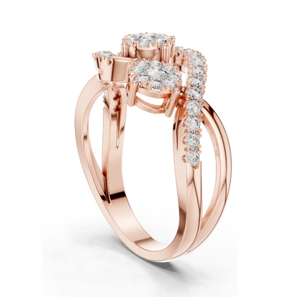 0.622 CT Lab Diamond Ladies Ring | VVS-VS EF Clarity | 18KT, 14KT, 10KT Gold & 925 Silver | Rose, Yellow, White Gold & Moissanite Options