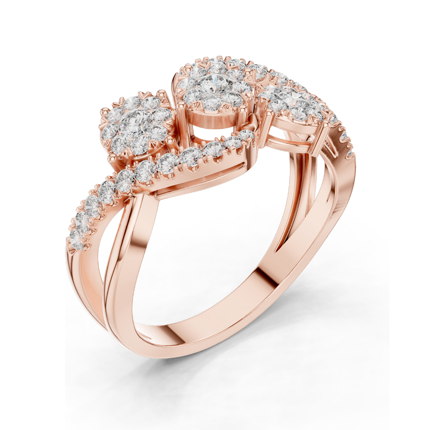 0.622 CT Lab Diamond Ladies Ring | VVS-VS EF Clarity | 18KT, 14KT, 10KT Gold & 925 Silver | Rose, Yellow, White Gold & Moissanite Options