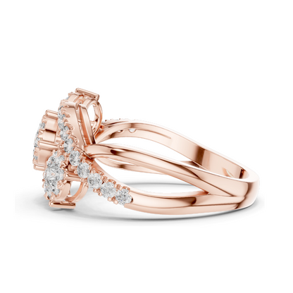 0.622 CT Lab Diamond Ladies Ring | VVS-VS EF Clarity | 18KT, 14KT, 10KT Gold & 925 Silver | Rose, Yellow, White Gold & Moissanite Options