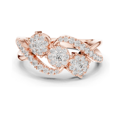 0.622 CT Lab Diamond Ladies Ring | VVS-VS EF Clarity | 18KT, 14KT, 10KT Gold & 925 Silver | Rose, Yellow, White Gold & Moissanite Options