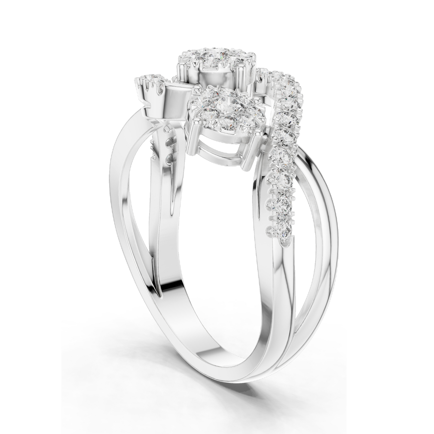 0.622 CT Lab Diamond Ladies Ring | VVS-VS EF Clarity | 18KT, 14KT, 10KT Gold & 925 Silver | Rose, Yellow, White Gold & Moissanite Options