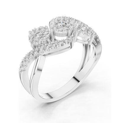 0.622 CT Lab Diamond Ladies Ring | VVS-VS EF Clarity | 18KT, 14KT, 10KT Gold & 925 Silver | Rose, Yellow, White Gold & Moissanite Options