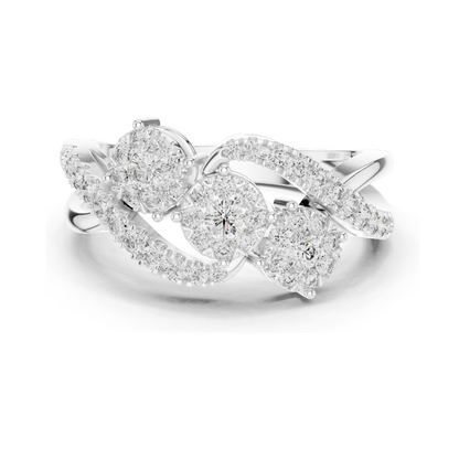 0.622 CT Lab Diamond Ladies Ring | VVS-VS EF Clarity | 18KT, 14KT, 10KT Gold & 925 Silver | Rose, Yellow, White Gold & Moissanite Options