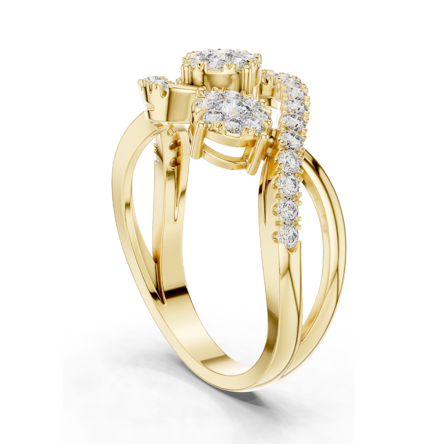 0.622 CT Lab Diamond Ladies Ring | VVS-VS EF Clarity | 18KT, 14KT, 10KT Gold & 925 Silver | Rose, Yellow, White Gold & Moissanite Options